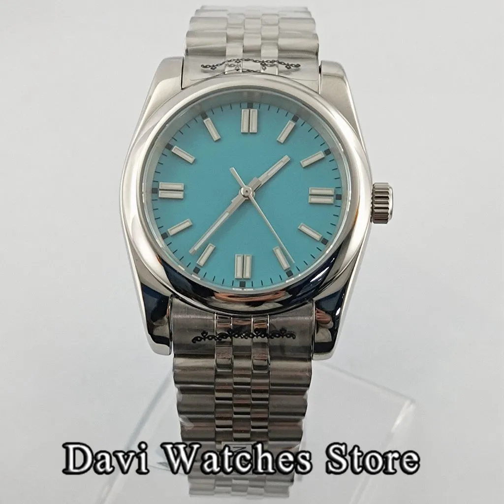 Bliger Sterile 36mm/39mm Sky Blue Dial Top Mens Watches Luminous Sapphire Glass NH35 Automatic Movement Male Wristwatch