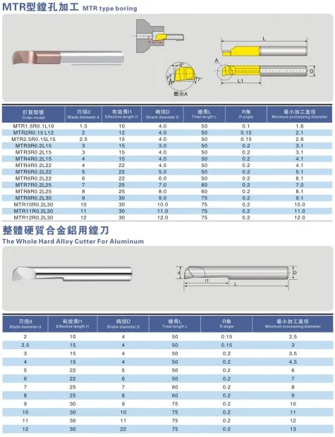 Noioso bar MTR2R0.15 L10 MTR3R0.2 L15 MTR4R0.2 L15 MTR5R0.2 L22 MTR6R0.2 L22 noioso utensili in metallo duro piccolo fori MTR8R0.2 L40