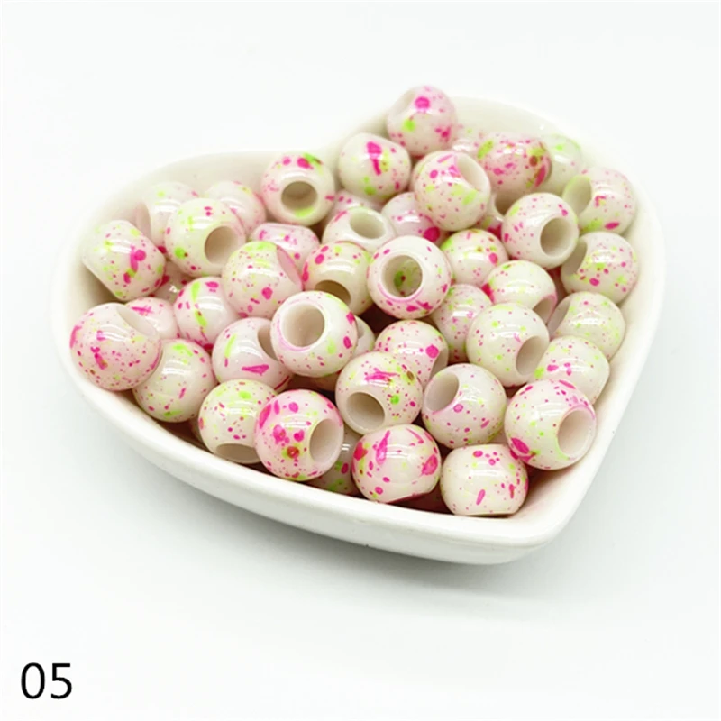 50 stuks 10mm groot gat kralen emmer acryl losse kraal voor sieraden maken armband ketting DIY