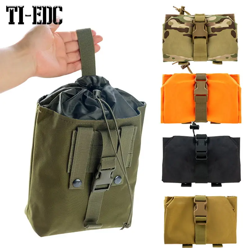 EXCELLENT ELITE Molle Dump Pouch Drawstring Magazine Utility Pouch Folding Dump Pouch Waist Bag