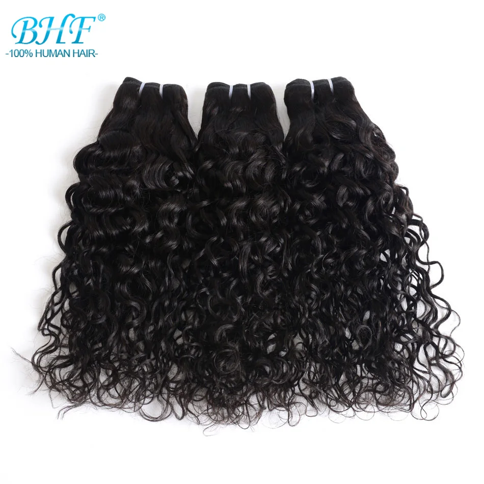 BHF Brazilian Water Wave Bundles Human Hair Double Weft Curly Hair Weave 100G Sew In Natural Remy Human Hair Extension