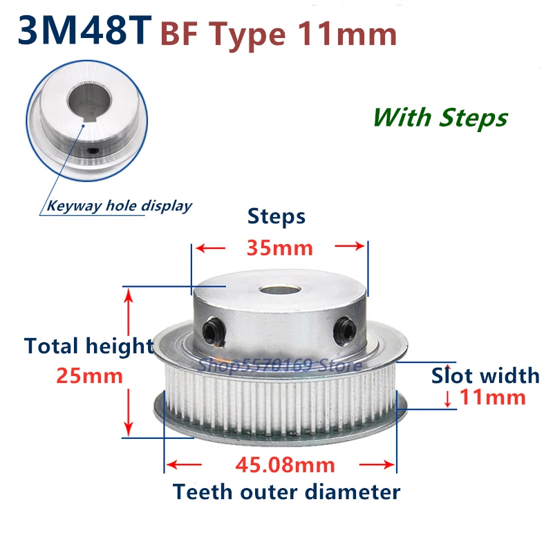 

48 зубьев HTD 3M синхронный шкив 3m шкив ГРМ ширина 11 мм 48 T 3M ремень ГРМ HTD3M отверстие шестерни 5 мм-22 мм