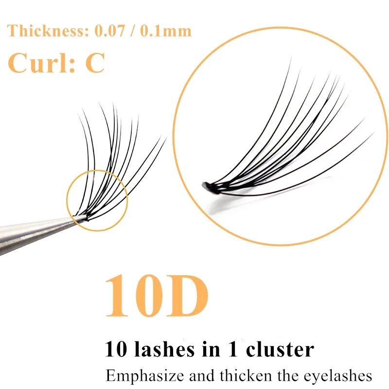 10D Cluster Eyelashes Natural Eyelash Extension individual Eyelash bunches 1 box/60 bundle Makeup Tools Lashes Wholesale