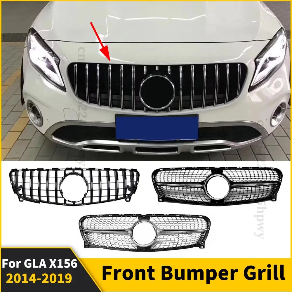 

Upgrade Front Bumper Grille Racing Grill For Mercedes Benz GLA X156 2014-2019 Hood Mesh Replacement Body Kit Tuning Accessories