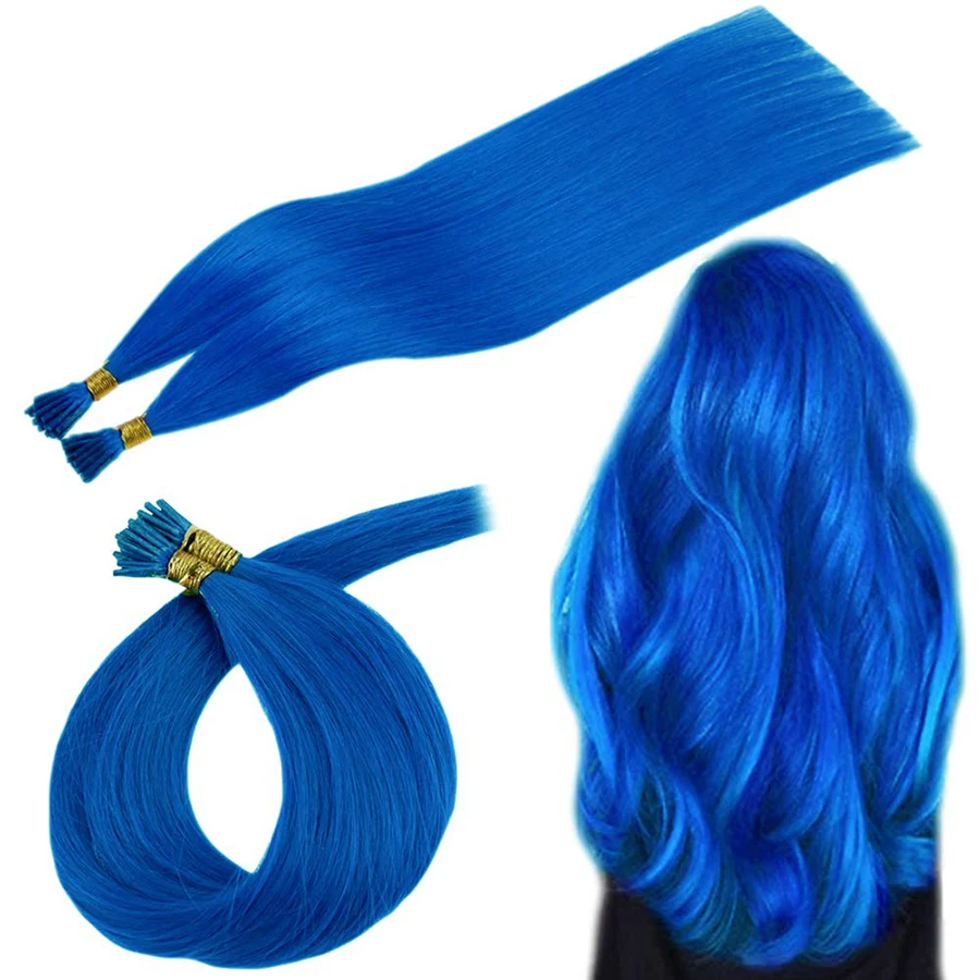 Synthetic I-tip Hair Extensions of Hair Pieces Ornaments Accessories for Girl and Women Colorful without Clips 2021 for cosply