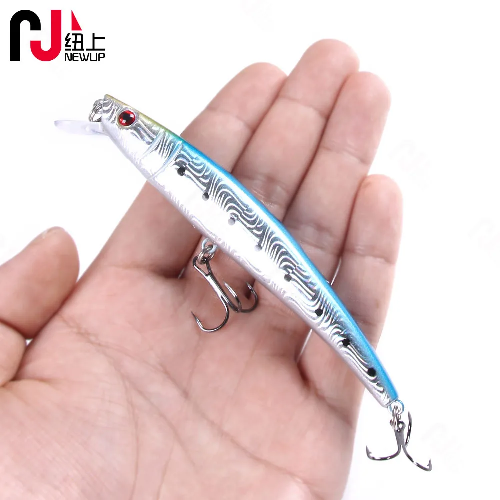 NEW UP 1PCS  11.5cm 11.2g Minnow Fishing Lure Hard Artificial Plastic Bait Big Fake Fish Lures Sea Long Shot Sea Fishing