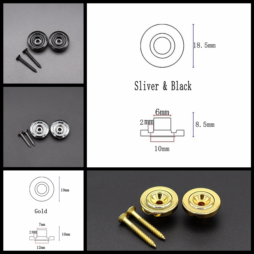 2pcs Electric Guitar String Trees String Trees Guitar Retainer with Mounting Screws for Bass Guitar Parts Replacement