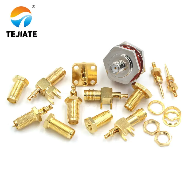 50PCS SMA Female/male Header RPSMA-KY/KWE-1.13 Outer Screw Inner Pin/hole Reverse Connection Pressure Welding Feeder Connector