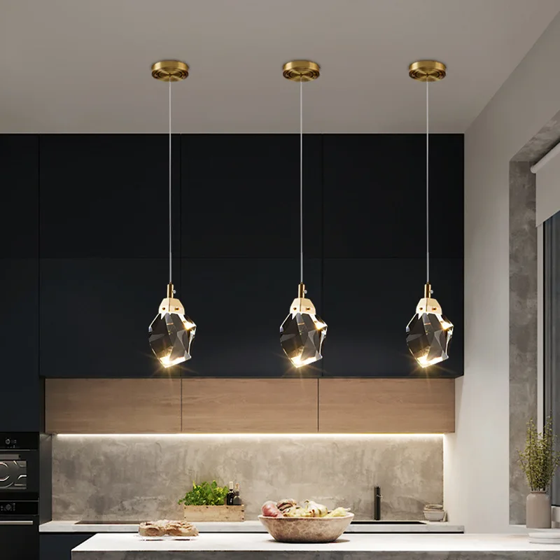 Nordic hanging lamp Bedroom Led crystal pendant lighting indoor dining room Decoration Salon Lamp 220V suspension luminaire