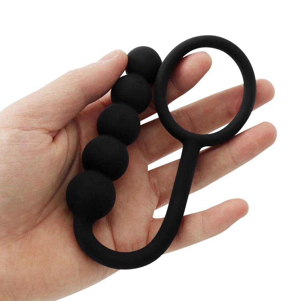 EXVOID 5 Balls Anal Beads Prostate Massager Penis Sleeve With Anal Plug Erotic Toys Silicone Adult Products Sex Toys for Couples