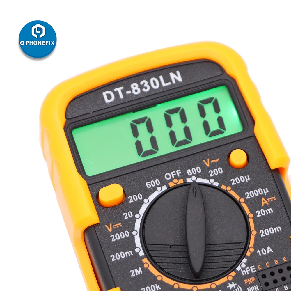 Mini multímetro Digital DT-830LN, pantalla LCD retroiluminada, medidor de voltaje de Corriente CA y CC, voltímetro, amperímetro, herramienta electrónica