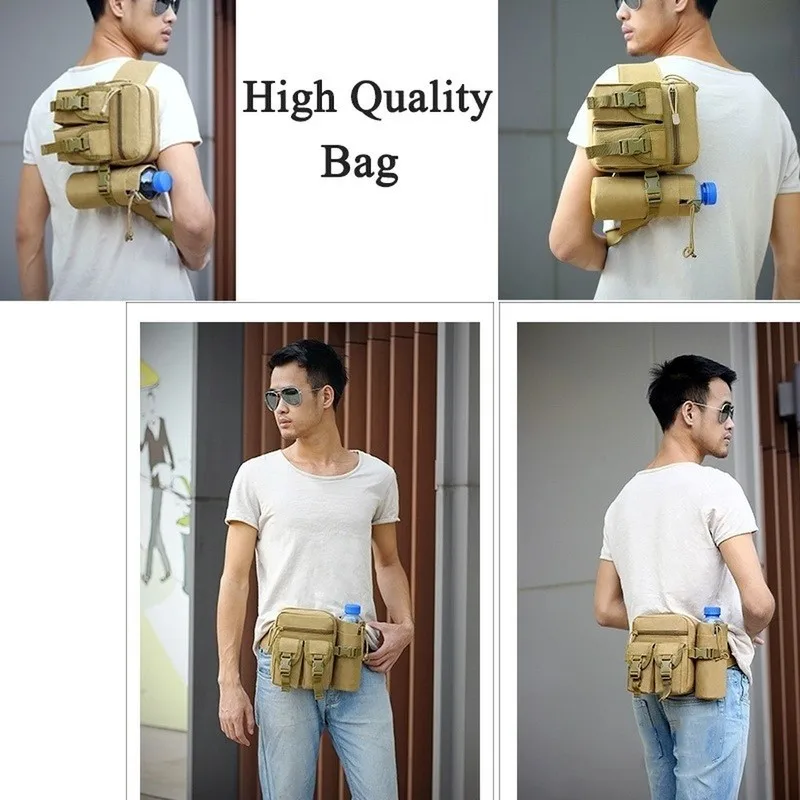 Men\'s Tactical Casual Fanny Waterproof Pouch Waist Bag Packs Outdoor Military Bag Hunting Bags Tactical Wallet Waist Packs