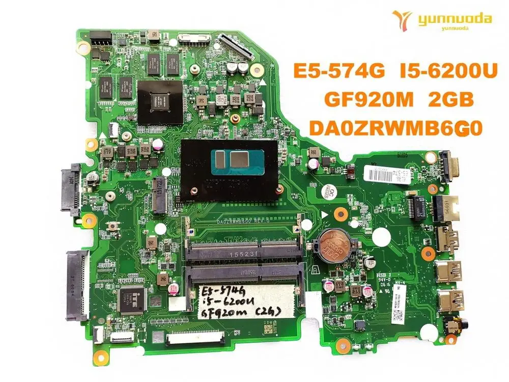 Original for ACER E5-574G  laptop motherboard  E5-574G  I5-6200U  GF920M 2GB  DA0ZRWMB6G0  tested good free shipping