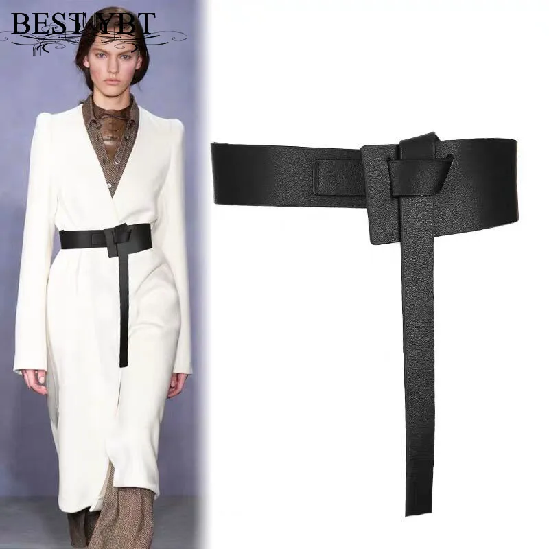 Best YBT Knot Pu Leather Belts for Women Soft Knotted Strap Belt Long Dress Accessories Lady Waistbands