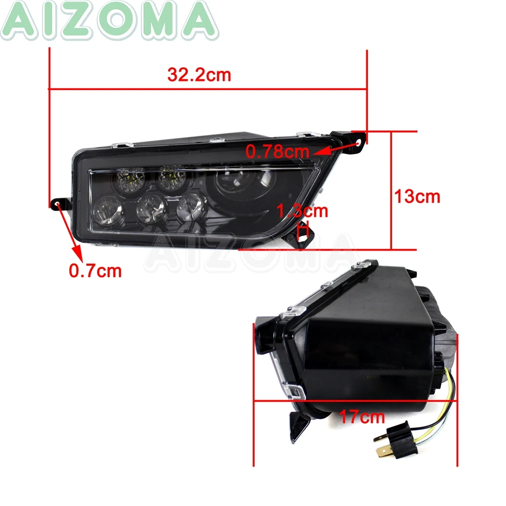 UTV Right + Left LED Front DRL Driving Headlights For Polaris RZR 900 & RZR 1000 S/XP  2015-2017 Atv Running Signal Head Lights