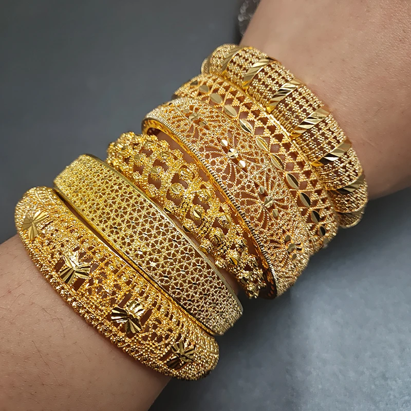 Arab Promoti Gold Color Bangles For Women Girl Middle East Dubai Wedding Jewelry Ethiopian African Bracelets Party Gift