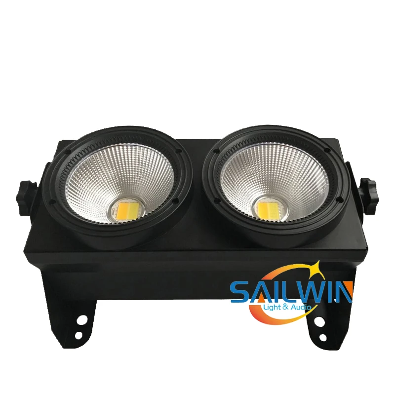 Discount CE/ROSH Stage 2 eyes 200w COB LED Blinder Light DMX Stage Lighting Effect Cool And Warm White Color For TV Show