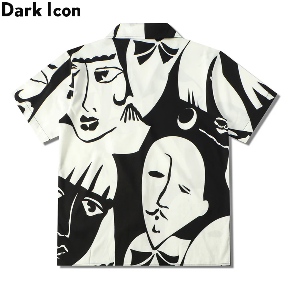 Dark Icon Printed Vintage Street Men's Shirt Summer Polo Shirts Man Male Top