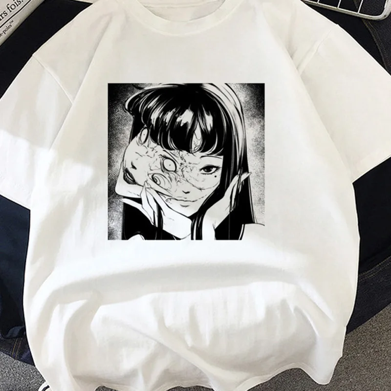 Horror comics Junji Ito ladies T shirt Women Summer Casual T-shirts Harajuku Short Sleeve O-neck Tops Tees Female Clothes