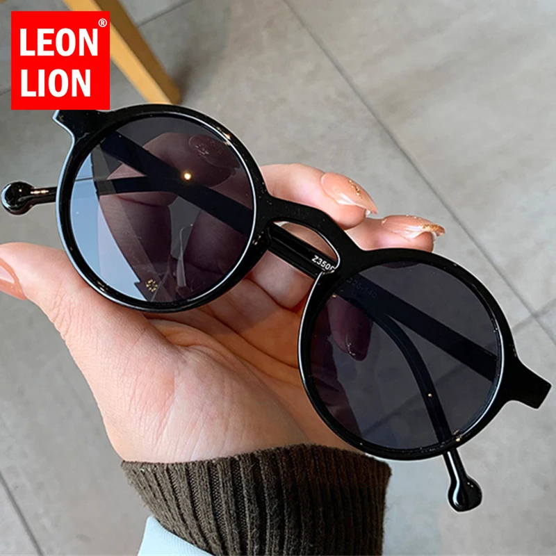 LeonLion 2023 Round Sunglasses Women High Quality Eyeglasses for Women/Men Vintage Punk Glasses Women UV400 Lentes De Sol Mujer