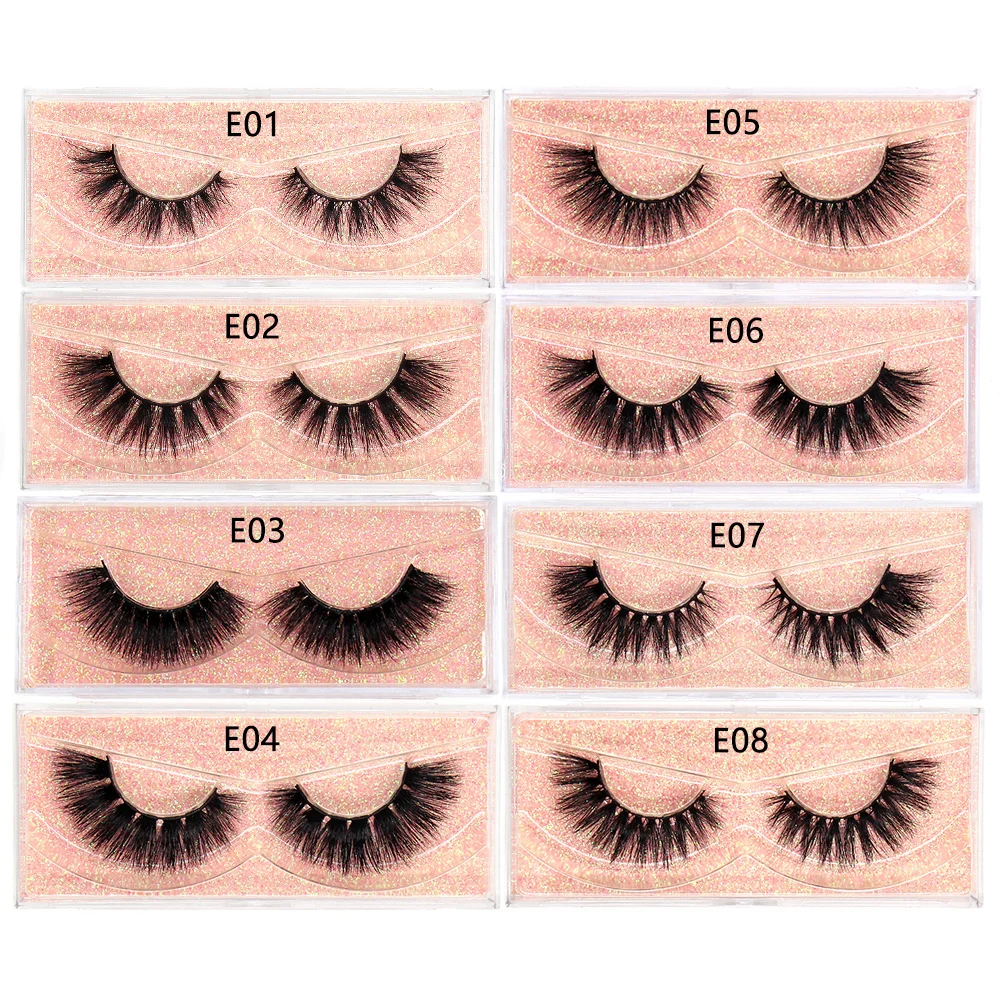 FOXESJI Mink Eye Lashes Eyelashes Fluffy Soft Cross Wispy False Eyelashes Lashes Extension Natural 3D Mink Eyelashes Make up