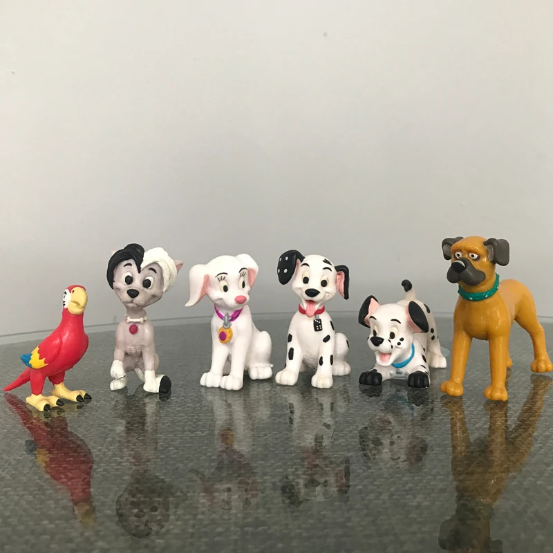 6Pcs/Set Cute 101 Dalmatians Animal Action Figure Dolls Movie Cartoon One Hundred and One Dalmatians Pongo Figuras Kids Gifts