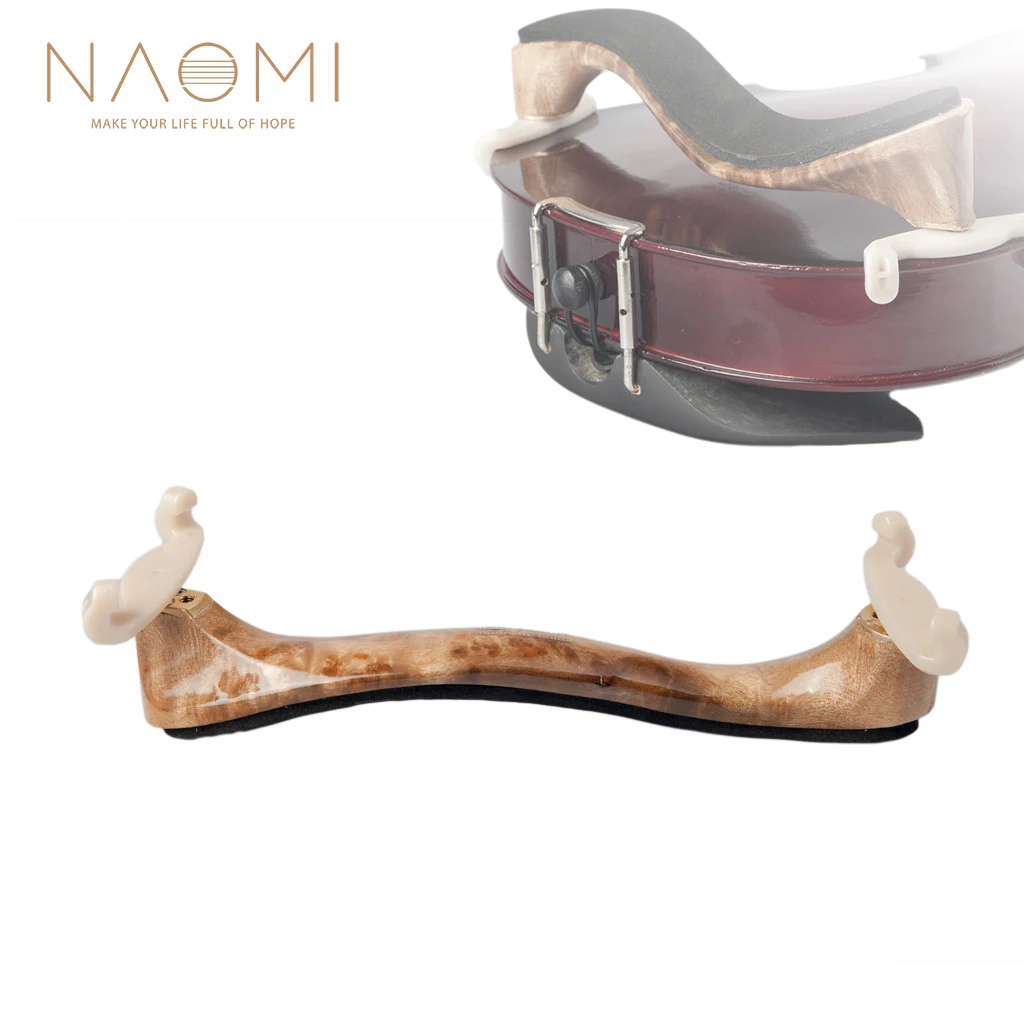 

NAOMI Handmade Shoulder Rest Adjustable 3/4 4/4 Bird Eye Flamed Maple Violin Shoulder Rest W/Cleaning Cloth Set