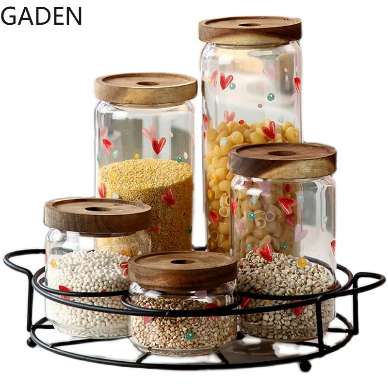 

Transparent Glass Storage Tank Sealed Tea Snack Nut Storage Tank Storage Box Kitchen Food Storage Supplies Grain Dispenser