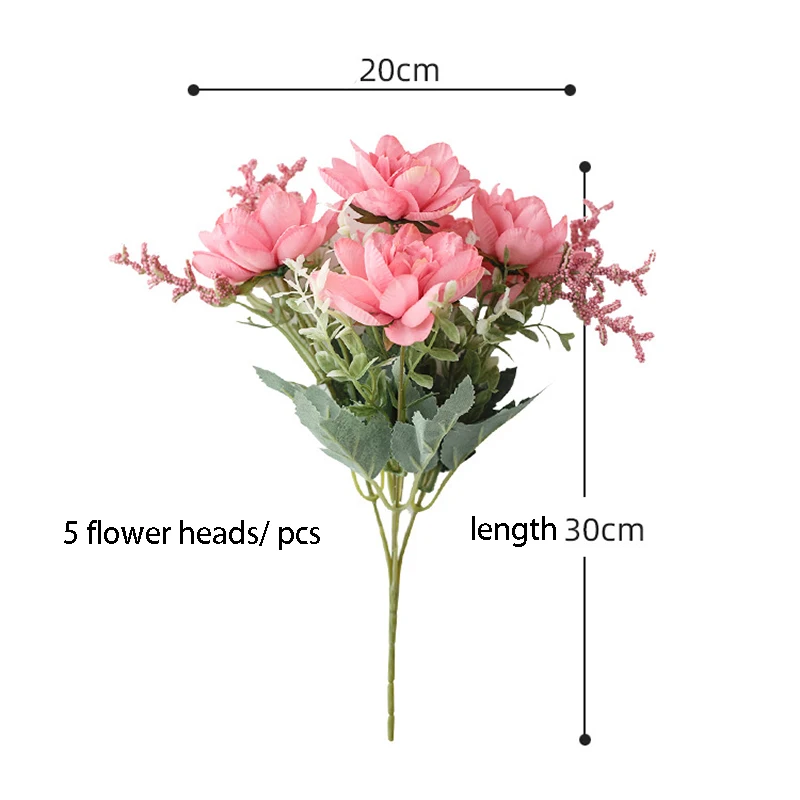 1/2pcs Artificial Flowers Silk Common Freesia 5Head Fake Plant Bouquet Asian Style Christmas Home Wedding Decoration Accessories