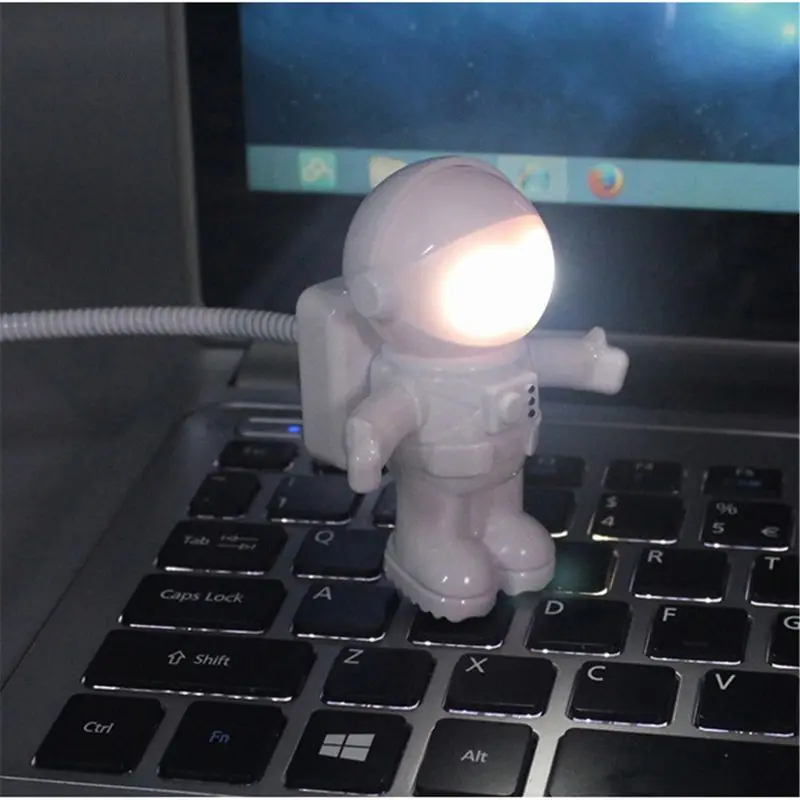 Creative Spaceman Astronaut ยืดหยุ่น LED USB Night Light สำหรับของเล่นเด็กสำหรับโน้ตบุ๊ค PC แล็ปท็อป
