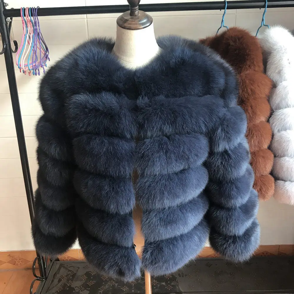 100% Natural Fur Jacket Real Fur Coat Winter Jacket Women Natural Fox Fur Luxury Fashion 50cm Short Jacket Wholesale Hot 2022