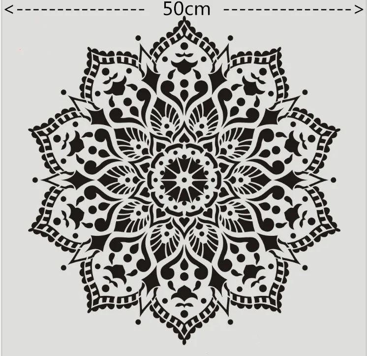 50 * 50 cm size diy craft mandala mold for painting stencils stamped photo album embossed paper card on wood, fabric, wall