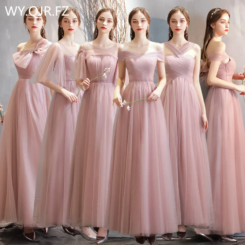 

MNZ-825#Pink Blue Bridesmaid Dresses Long lace up Wholesale party Graduation Christmas dress girls Bride Marriage Bride Marriage