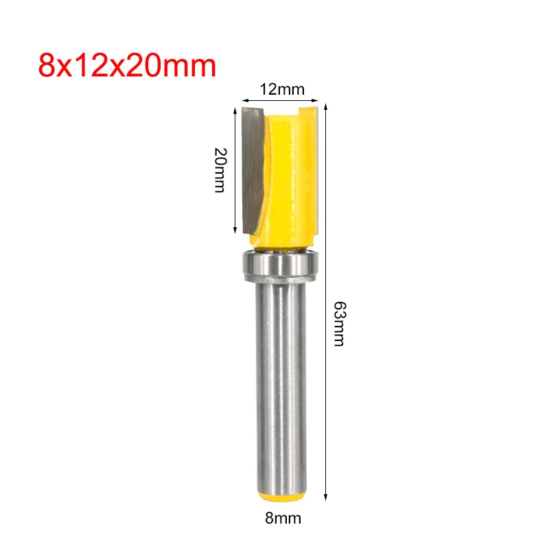 8mm 6mm Shank Flush Trim Router Bit Pattern Bit Top Bottom Bearing  Blade Template Wood Milling Cutter Carpenter