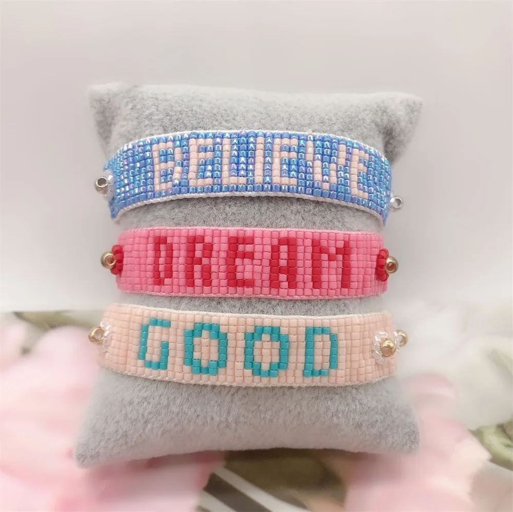 ZHONGVI Miyuki Bracelets For Women Bohemia Multicolor Letter Bracelet Fashion lucky  Jewelry Handmade Pulseras Gift Dropshipping