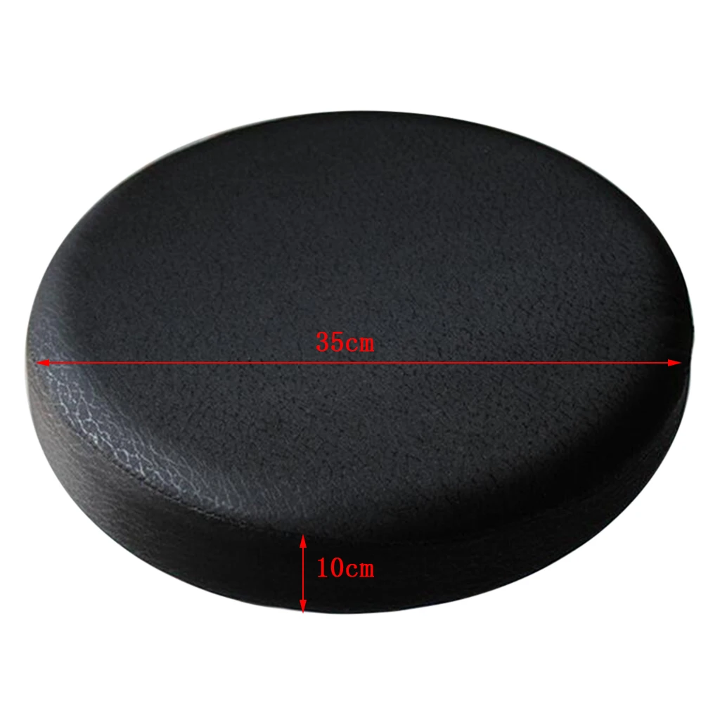 2Pcs Black Chair Cover 35x10cm Removable Bar Stool Replacement Cover Round Chair Seat Cover Protector Desk Salon Sleeve