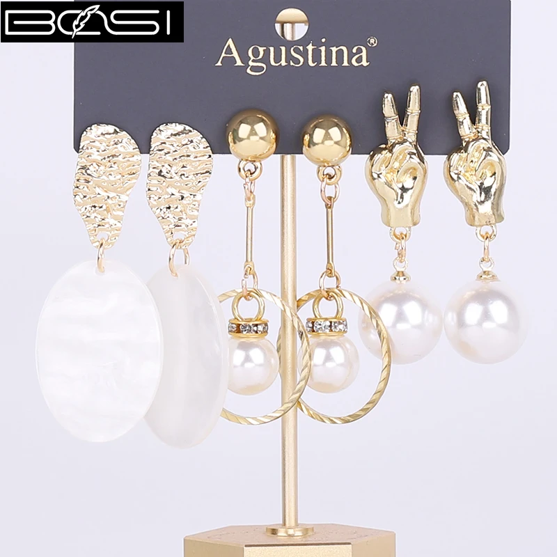 BOSI Women set earrings fashion jewelry drop earrings set bohemian Metal long earrings black simple earring girls boho wholesale