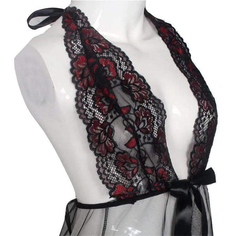 Sexy Lace Lingerie Nightwear Underwear Short Ladies Sleepwear Free G String Erotic Lingerie Babydoll Costumes plus size S-3XL image 4