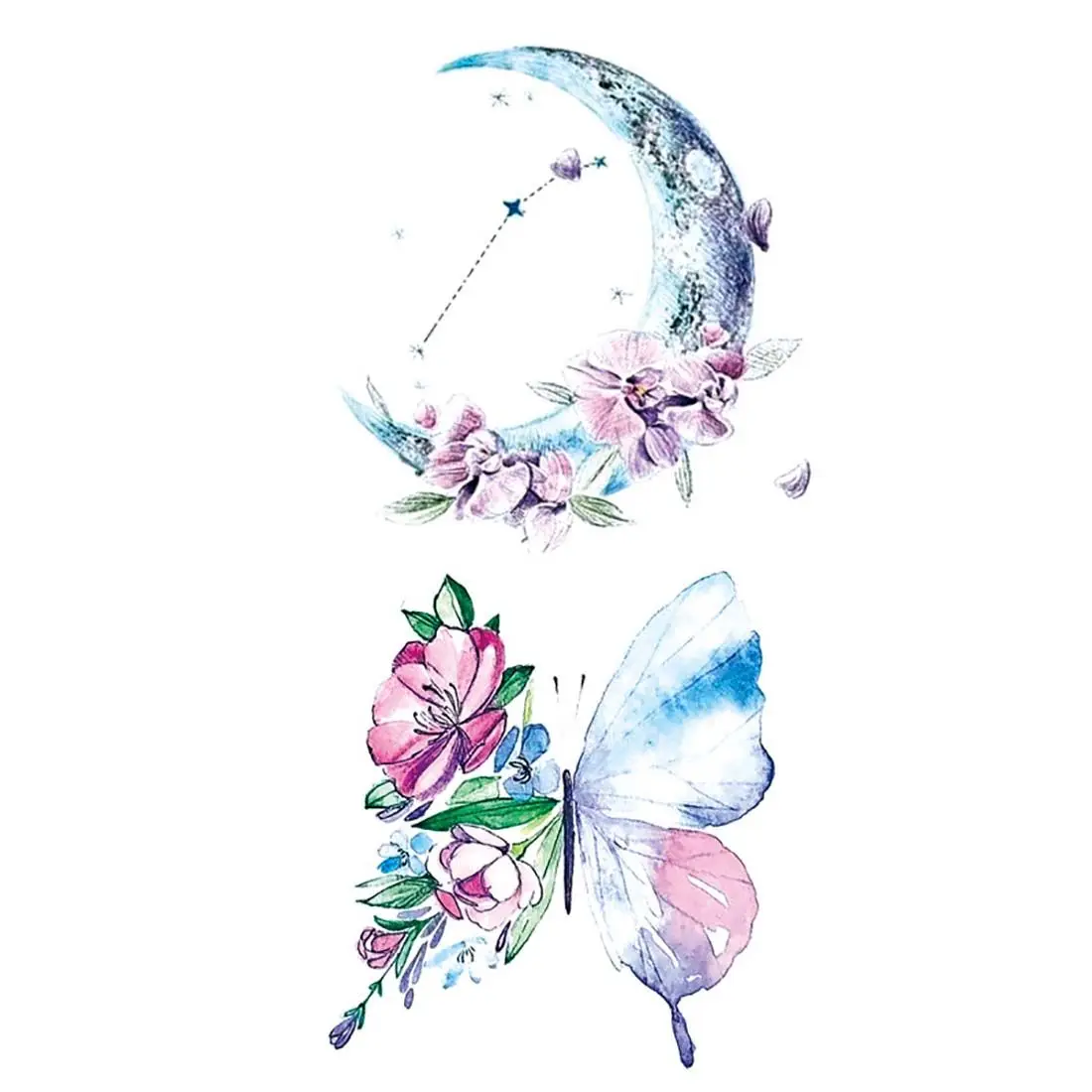 New Long Lasting Waterproof Temporary Decal Cover Scars Black Rose Butterfly Design 3D Body  Sticker