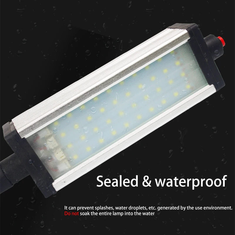 Lámpara LED de trabajo para máquina herramienta, luz plegable, resistente al agua, a prueba de explosiones, iluminación de brazo largo, 24V, 36V, 220V, CNC, TORNO, fresado