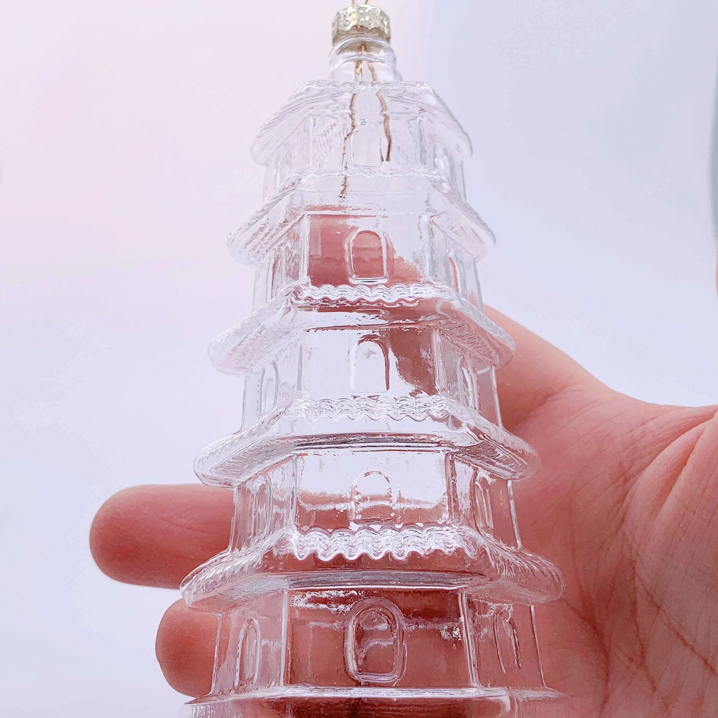 48 Pieces x DIY Home Wedding Christmas Crystal Glass Decoration Ornament 130*50mm Glass Pagoda