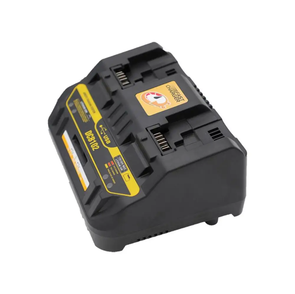 DCB102 Charger Rapid 2 Slide Port 4A Charging Current USB 2A DCB200 DCB140 For Dewalt 10.8V 14.4V 18V 20V 60V Lithium Battery