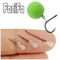 12pcs Metal Bait Spike Carp Fishing Accessories Bait Sting Boilies Pin with Clear Rubber Corn Ronnie Hair Rig Carp Feeder Tackle