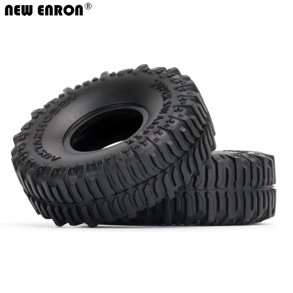 NEW ENRON 4Pcs 1.0inch 60*20mm Rubber Super Swamper Mud Tires Tyre for 1/24 RC Axial SCX24 And Other Mini / Micro Crawler Car