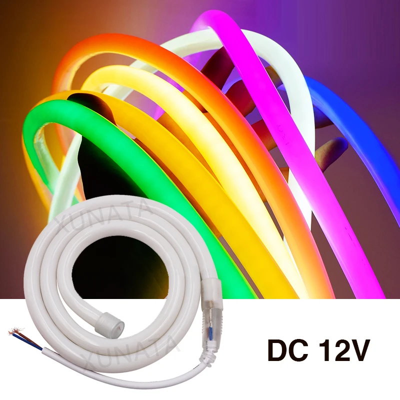 

DC 12V Neon Strip Waterproof 360 Degree Lighting 14mm 2835 120leds/m String Lamp Flexible Rope Neon Light