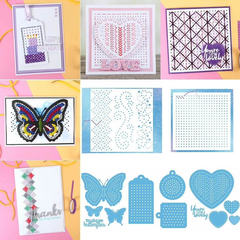 

Square Butterfly Heart Round Letter Words Lace Lattice Metal Cutting Dies Diy Handmade New Stencils Make Cards Scrapbook Craft