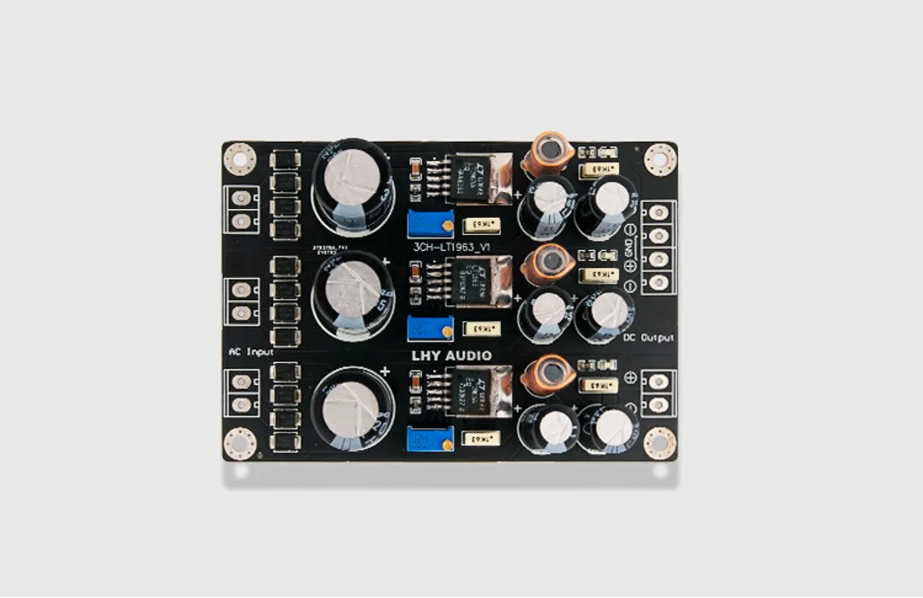 LT1963A 3 ways independent linear regulated power supply with high speed and low noise for DAC