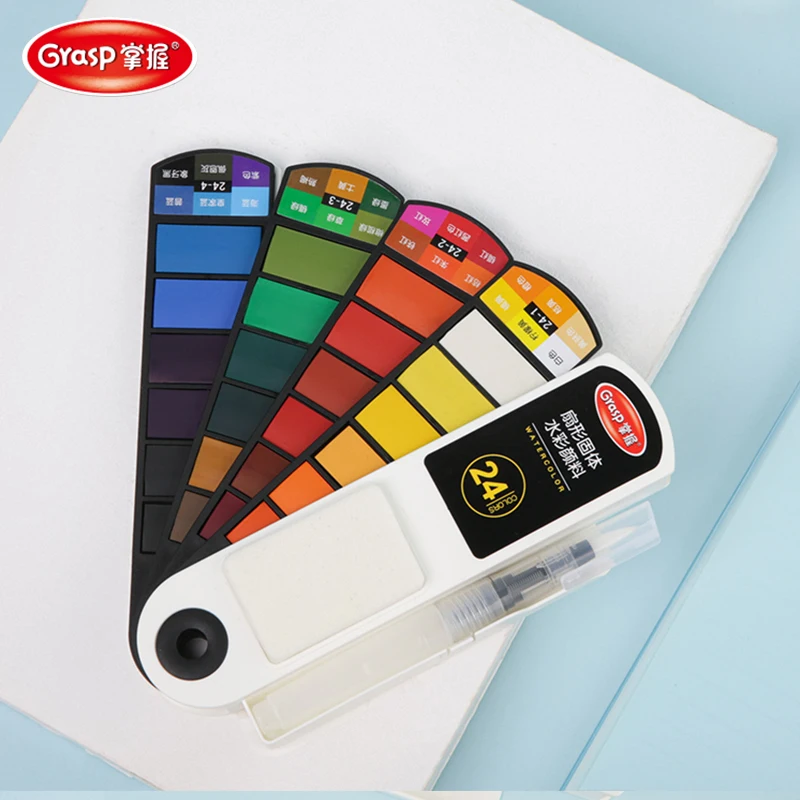 High-quality 42-color Solid Watercolor Paint Box Portable Brush Pen Oil Paint Artistic Painting Supplies