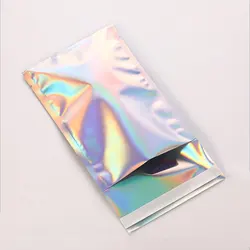 50Pcs/lots Plastic Product Packaging Bag Colorful Laser Storage Bags Self Sealing Jewelry Cosmetics Envelope Courier Mailing Bag