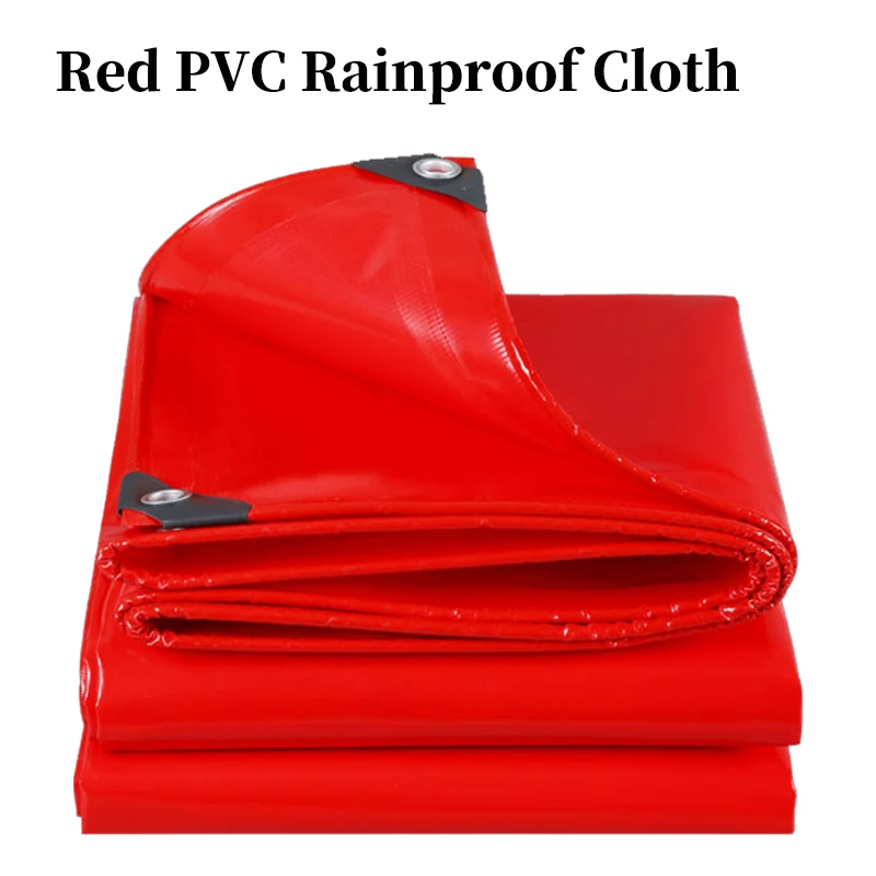 

Thicken 0.43mm Red Rainproof Cloth Outdoor Tent Waterproof Oilcloth Oxford Cloth Truck Boat Container Shed Cover PVC Tarpaulin